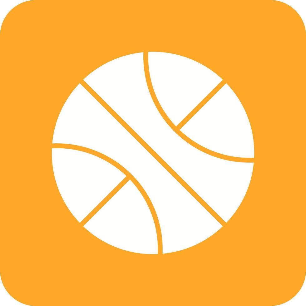 Basketball Glyph Round Corner Background Icon vector