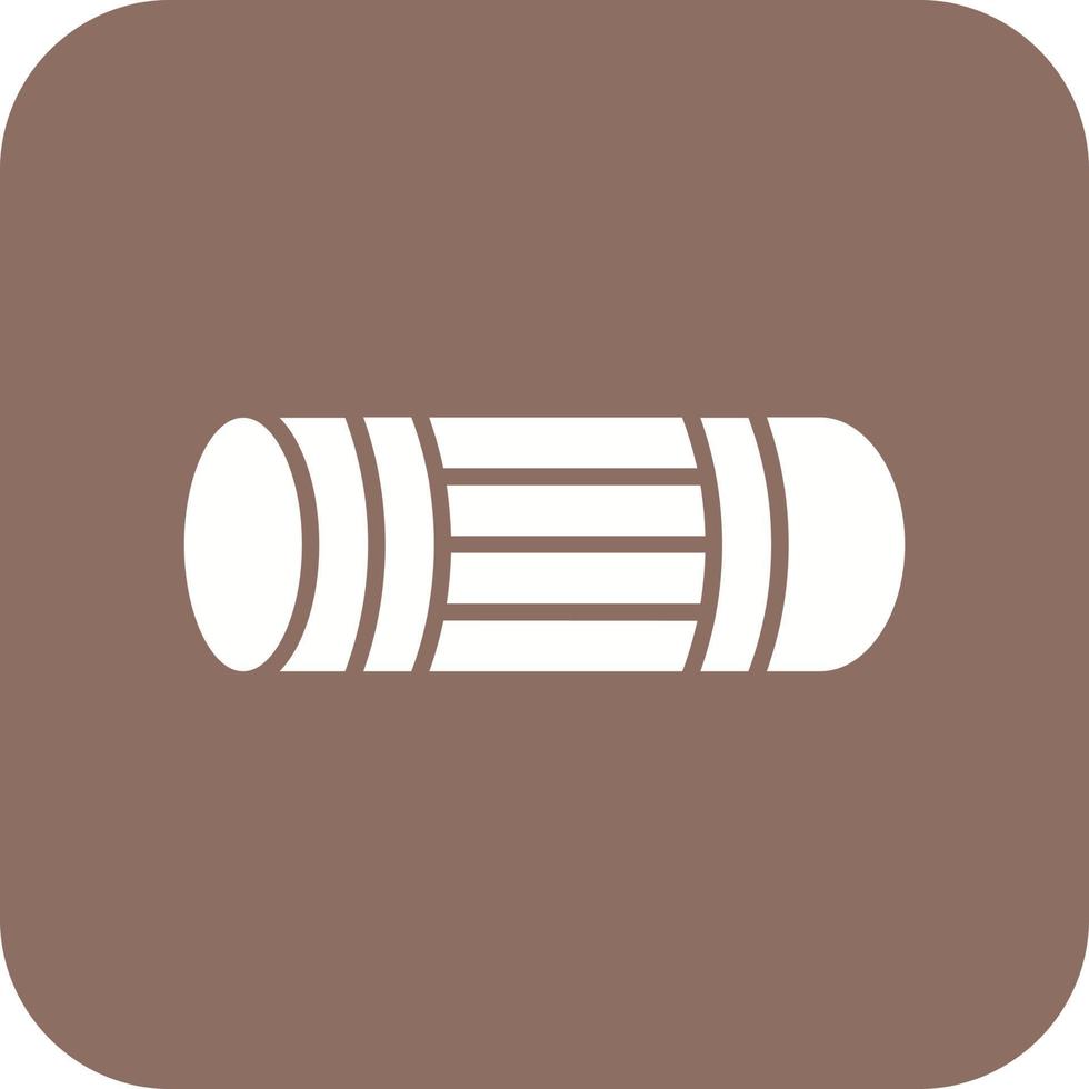Foam Roller Glyph Round Corner Background Icon vector