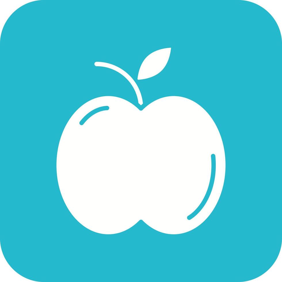 Apple Glyph Round Corner Background Icon vector