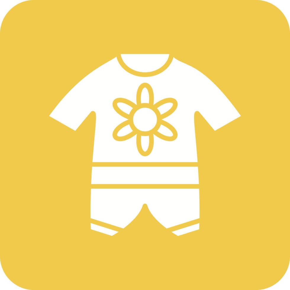 Baby Clothes Glyph Round Corner Background Icon vector