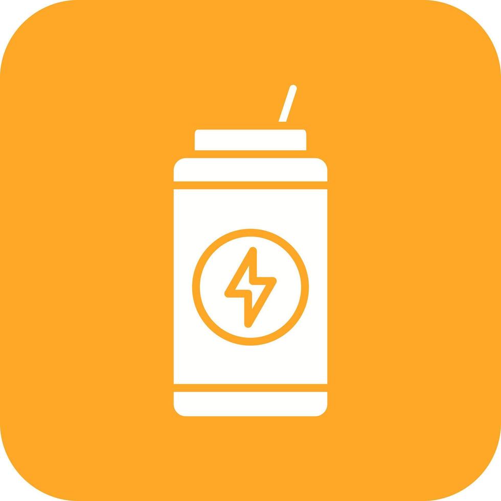 Energy Drink Glyph Round Corner Background Icon vector