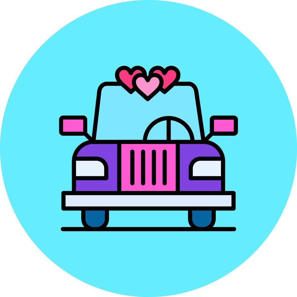 diseño de icono creativo de coche de boda vector