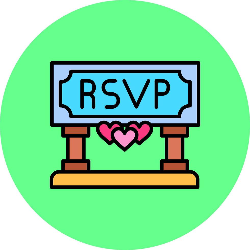 diseño de icono creativo rsvp vector