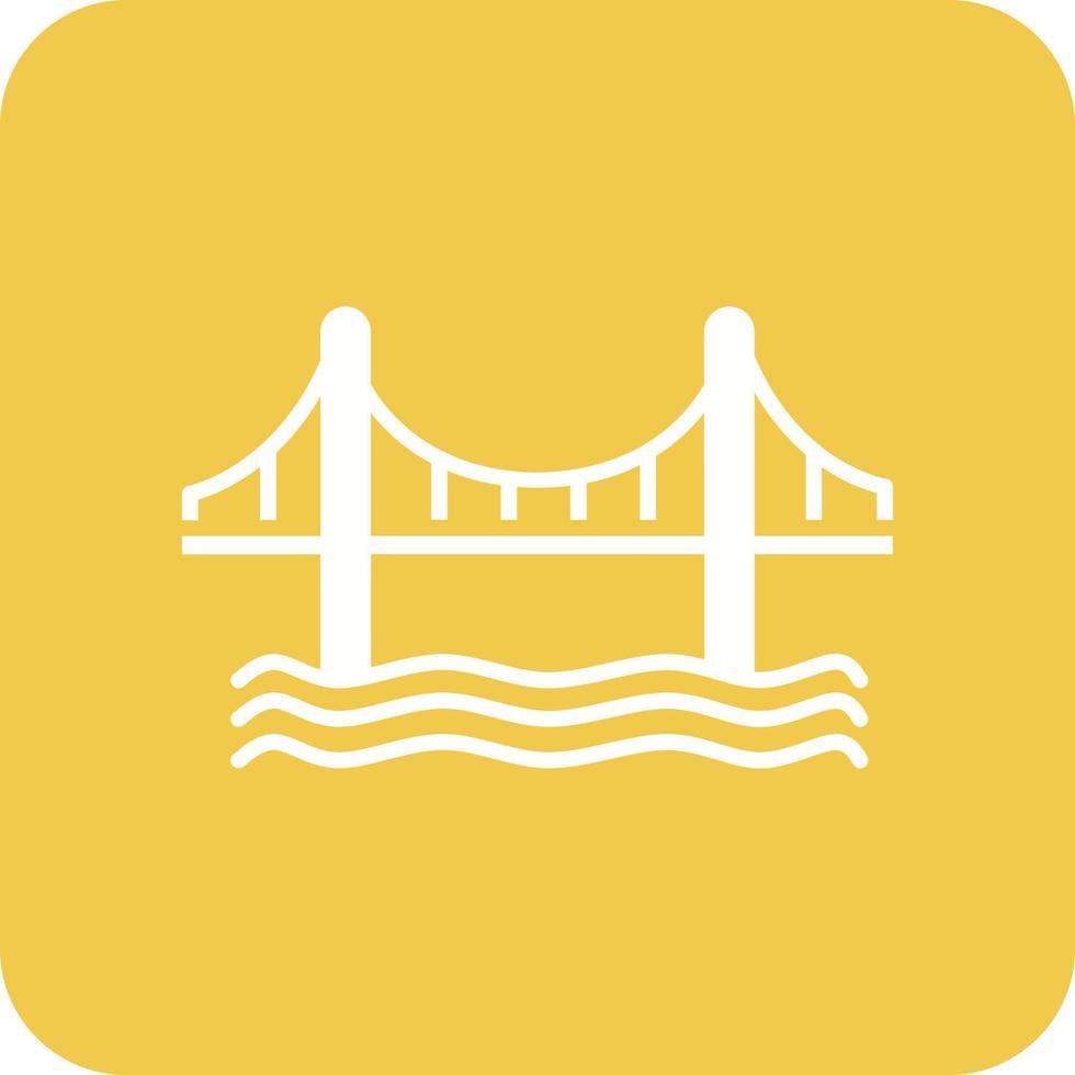 icono de fondo de esquina redonda de glifo de puente golden gate vector