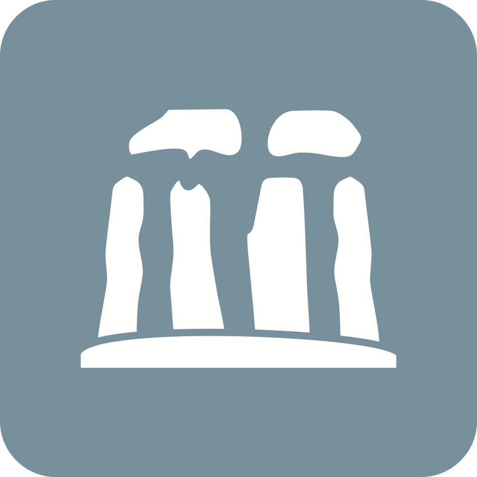 Stonehenge Glyph Round Corner Background Icon vector