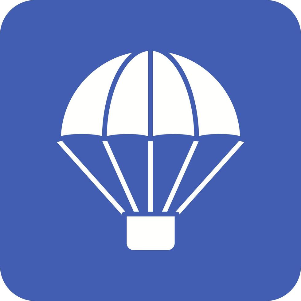 Army Parachute Glyph Round Corner Background Icon vector