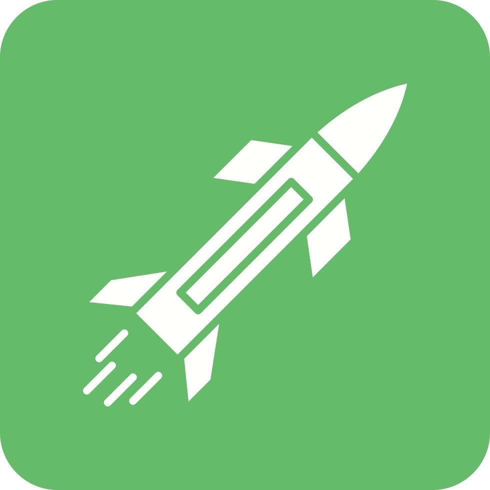 Army Rocket Glyph Round Corner Background Icon vector