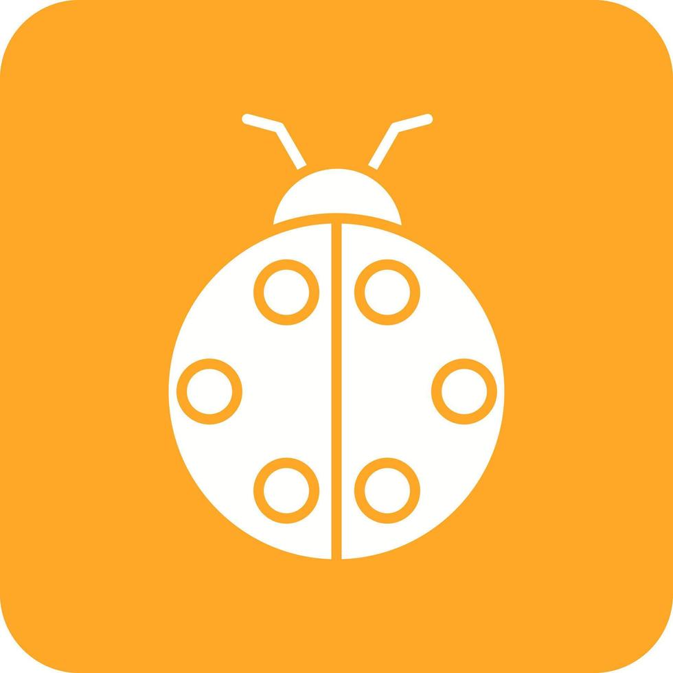 Ladybug Glyph Round Corner Background Icon vector
