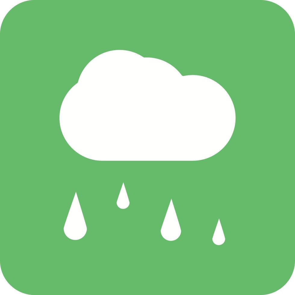 Rainy Clouds Glyph Round Corner Background Icon vector