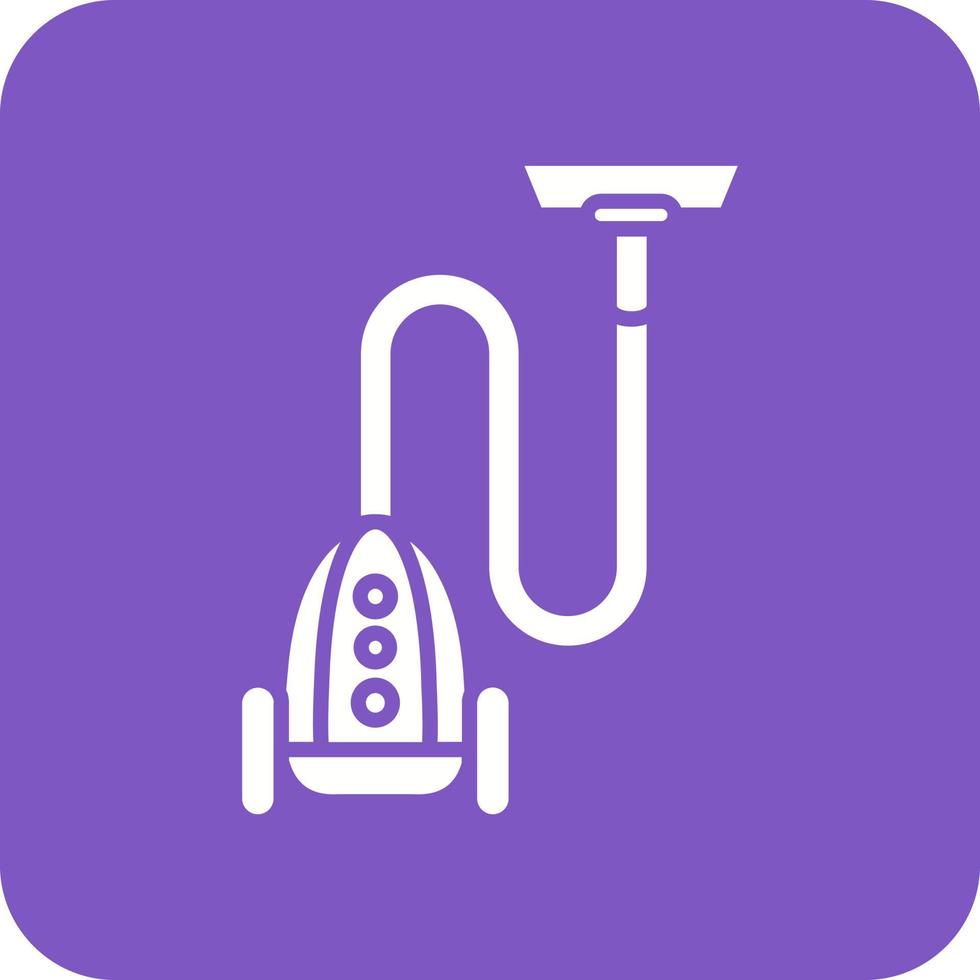 Vacuum Cleaner Glyph Round Corner Background Icon vector