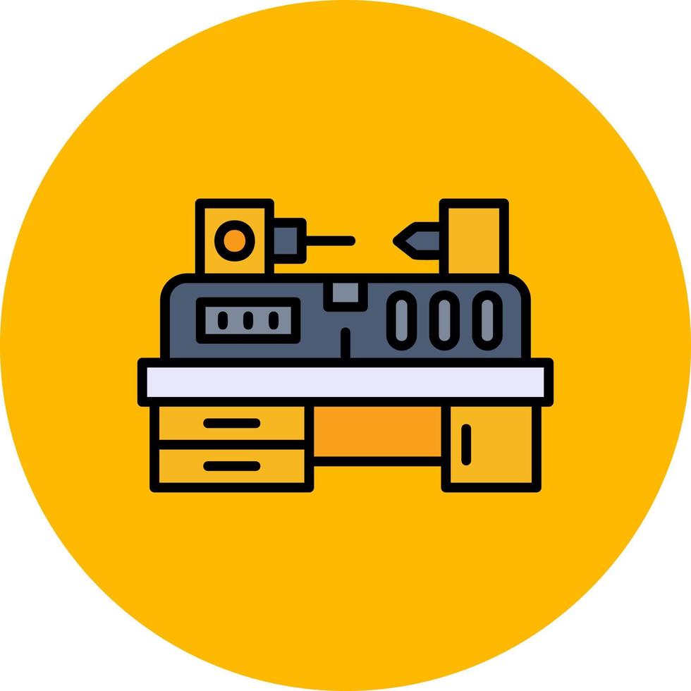 Lathe Machine Creative Icon Design vector