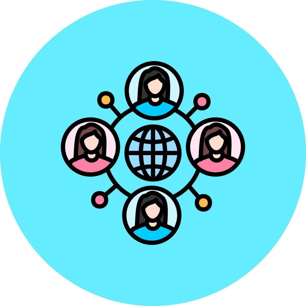 Global Network Creative Icon Design vector