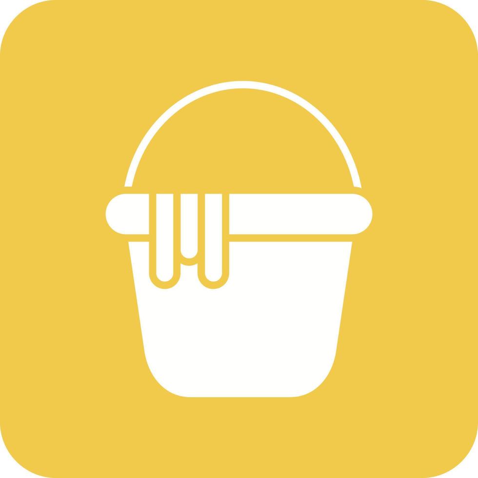 Water Bucket Glyph Round Corner Background Icon vector