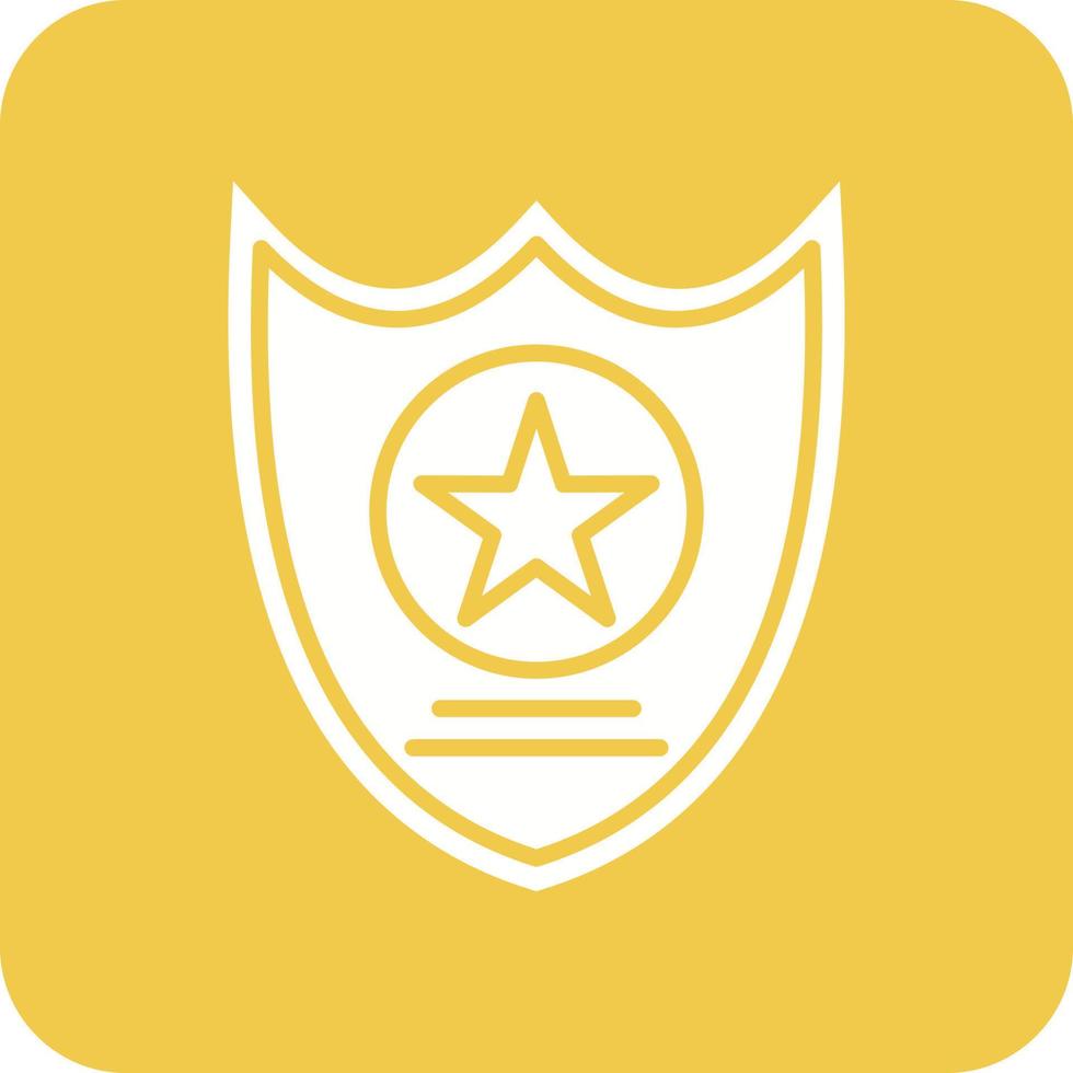 Sheriff Badge Glyph Round Corner Background Icon vector