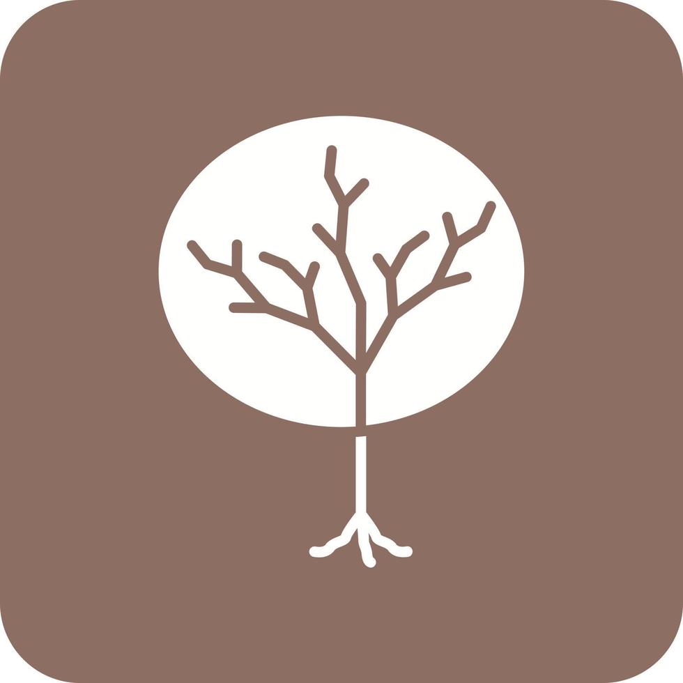 Tree Trunk Glyph Round Corner Background Icon vector