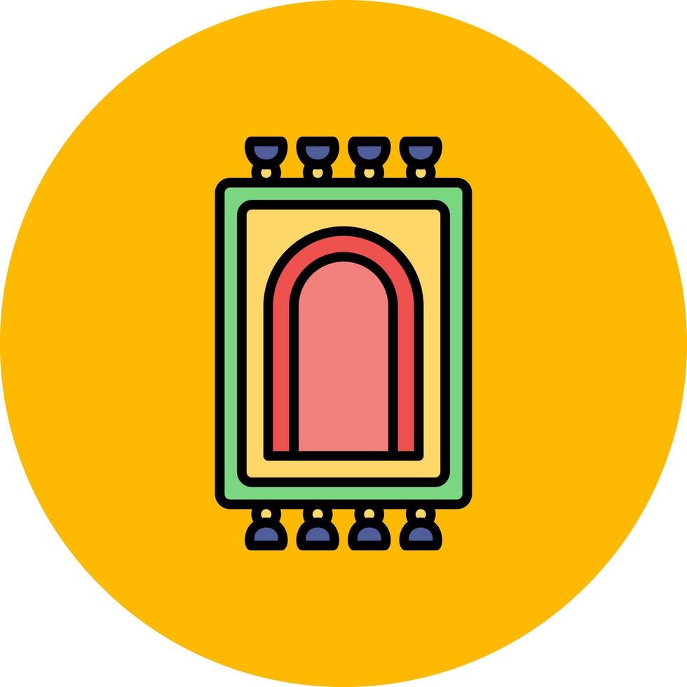 diseño de icono creativo de alfombra de oración vector