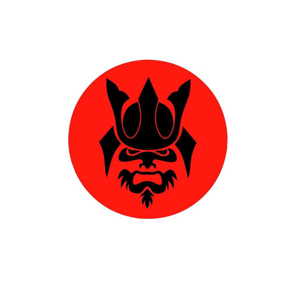 máscara de símbolo de logotipo vectorial ronin samurai con fondo de símbolo de Japón vector