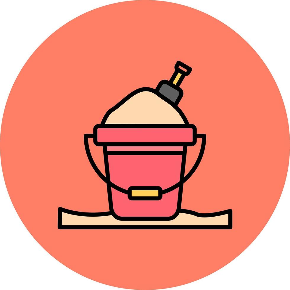 Sand Bucket Creative Icon Design vector