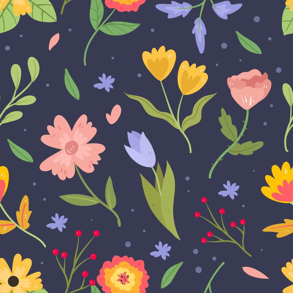 Floral Seamless Pattern Background vector