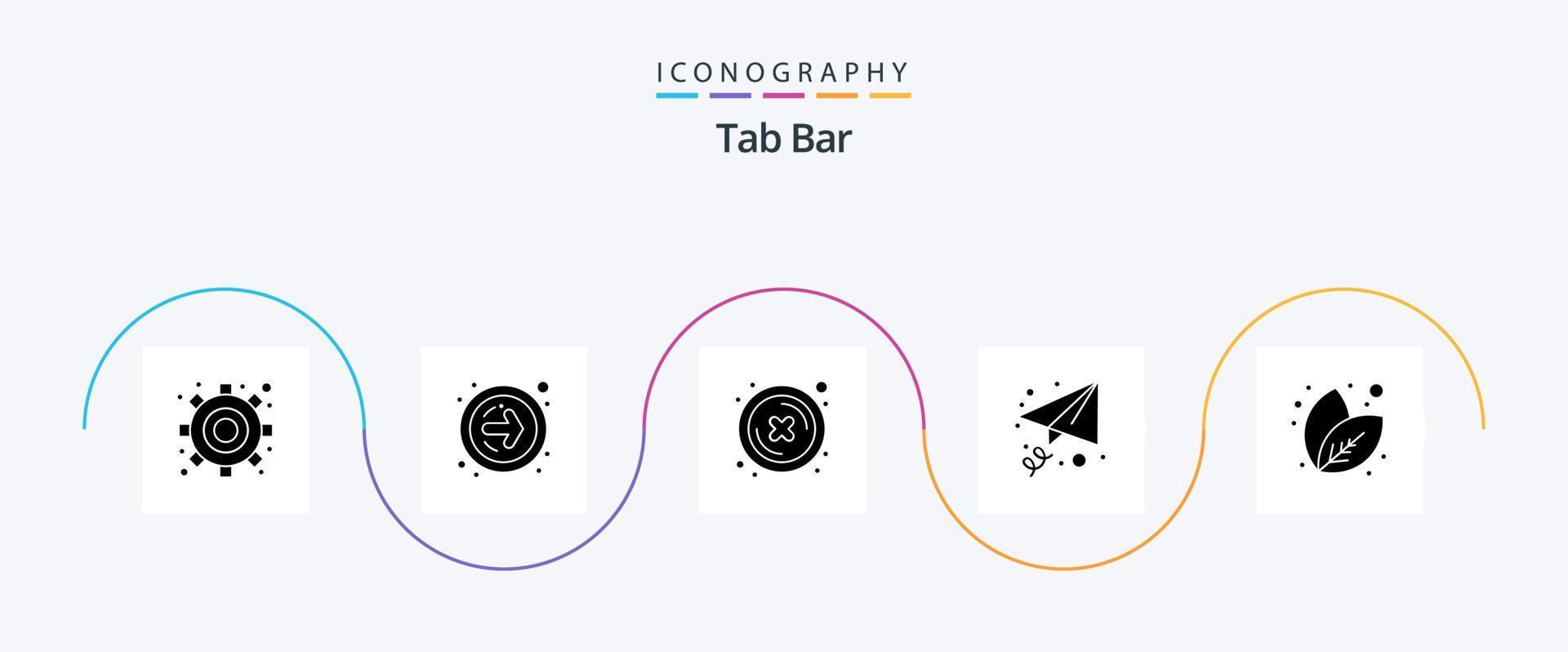 Tab Bar Glyph 5 Icon Pack Including . plant. delete. nature. send vector