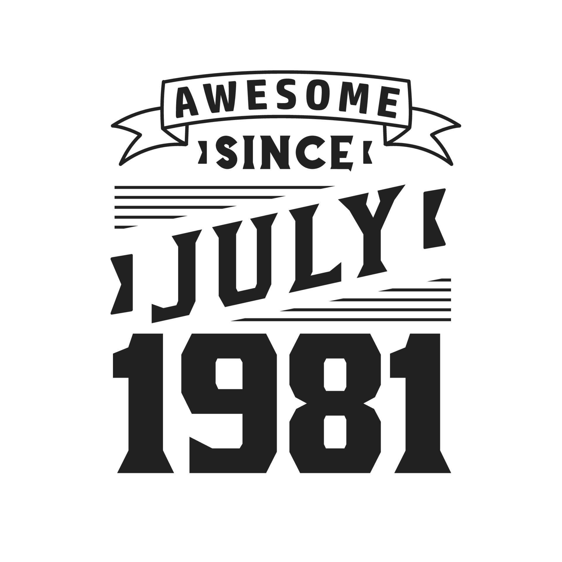 Awesome Since July 1981 Born in July 1981 Retro Vintage Birthday