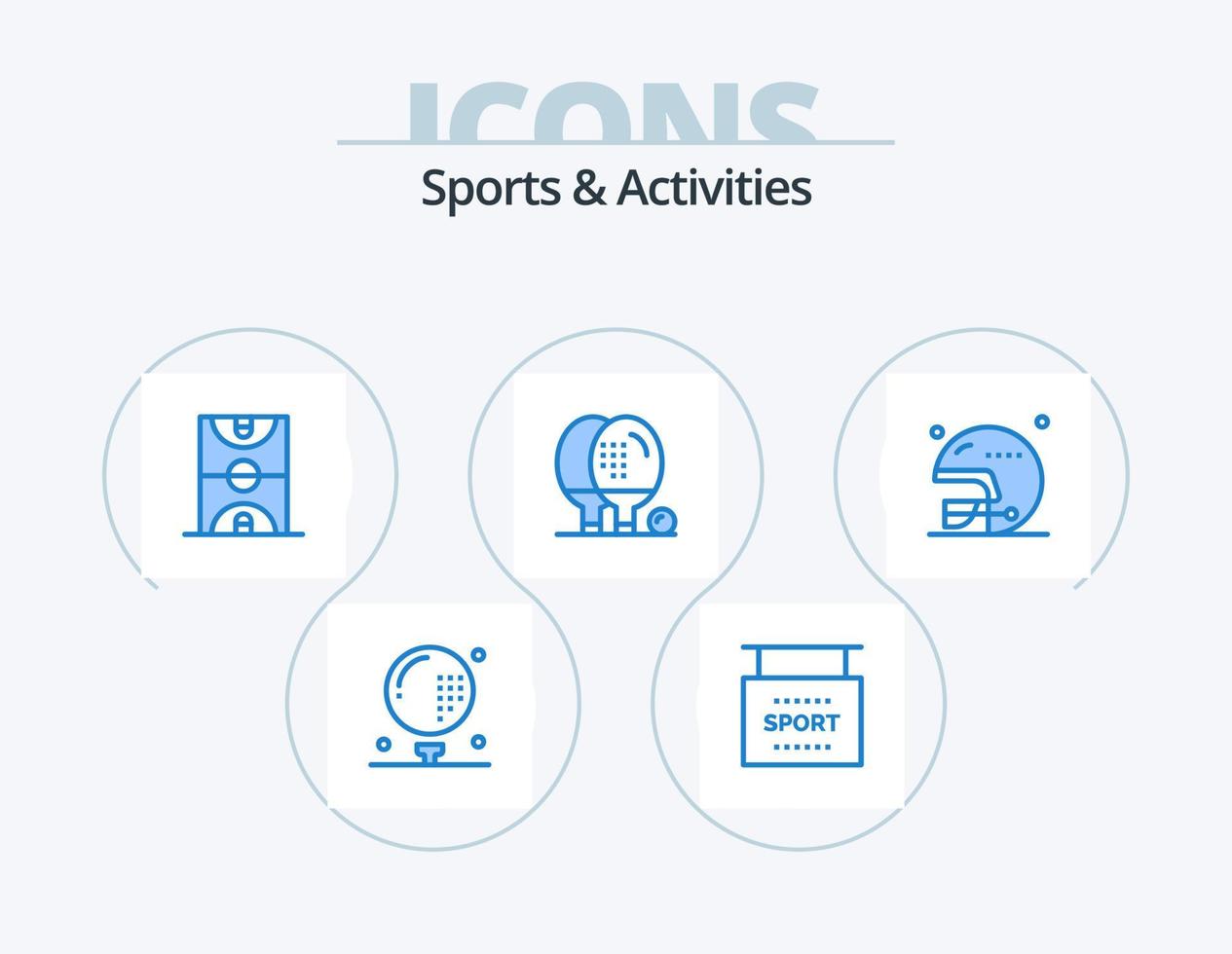 deportes y actividades blue icon pack 5 diseño de iconos. juego. atletismo. Deportes. actividades. juego vector