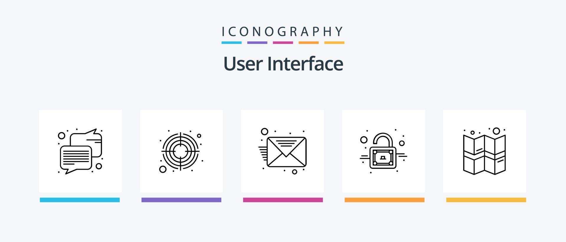 paquete de iconos de la línea 5 de la interfaz de usuario que incluye . Wifi. web. tecnología. página. diseño de iconos creativos vector