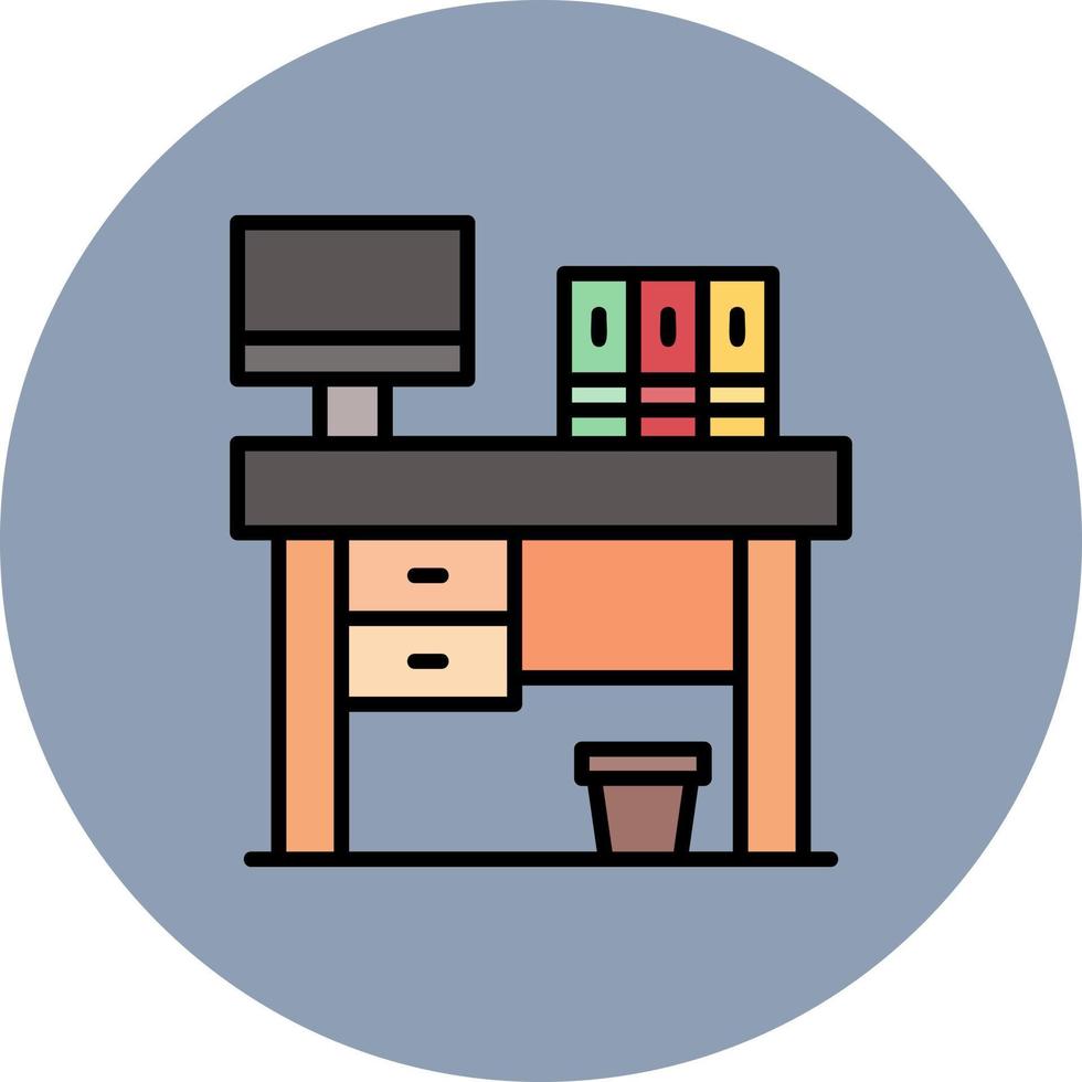 diseño de icono creativo de mesa de oficina vector