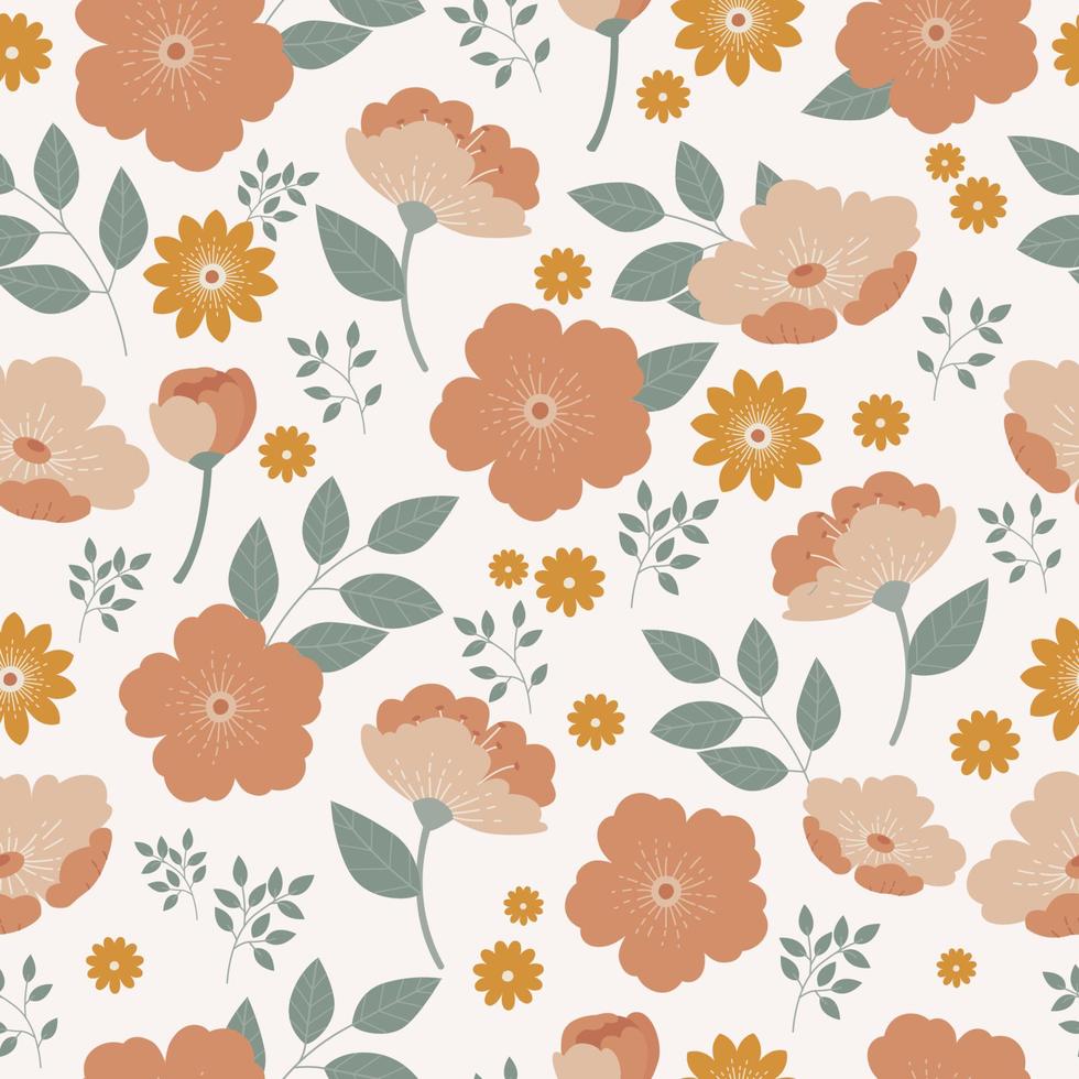 Cute Seamless Spring Floral Pattern vector