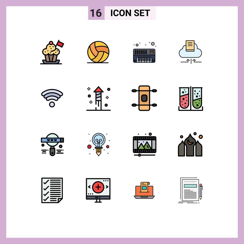 16 Creative Icons Modern Signs and Symbols of wifi notebook sport book cloud Editable Creative Vector Design Elements