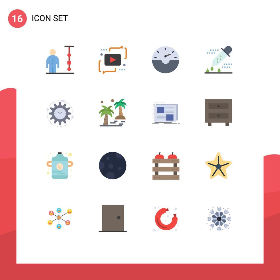 16 Universal Flat Colors Set for Web and Mobile Applications business play corporate management chat gauge Editable Pack of Creative Vector Design Elements