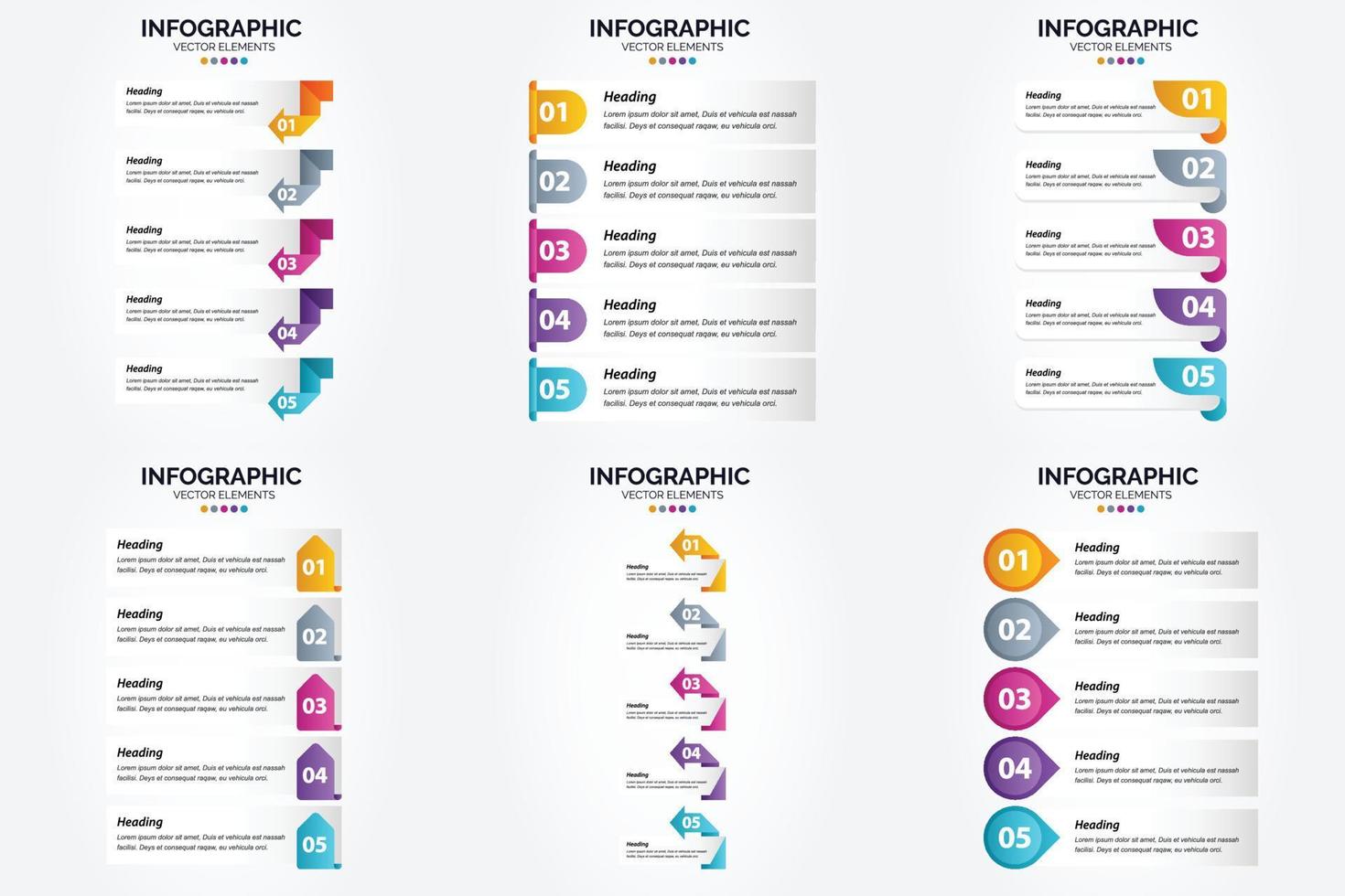 ilustración vectorial infografía conjunto de diseño plano para folleto publicitario y revista vector