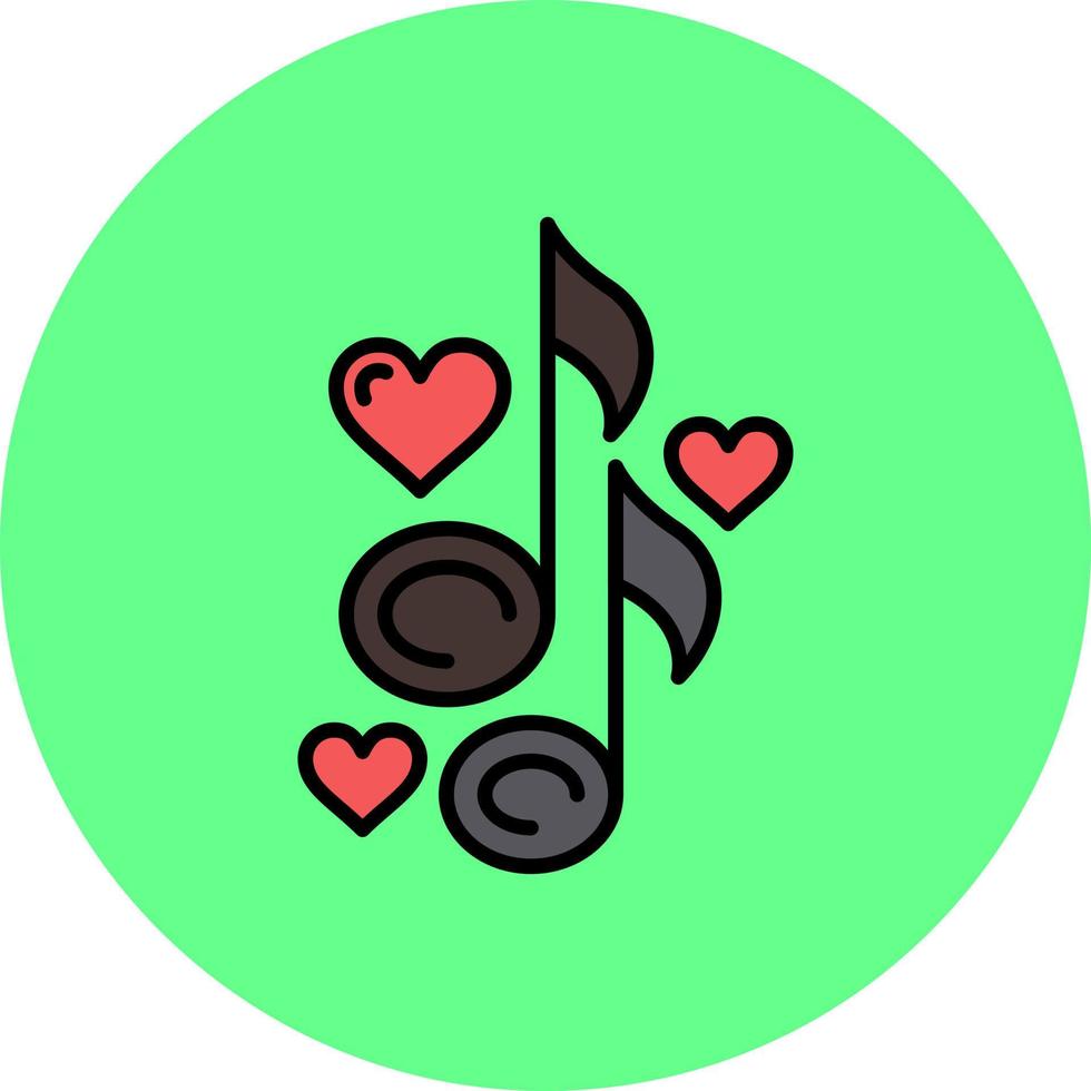 diseño de icono creativo de canción de amor vector