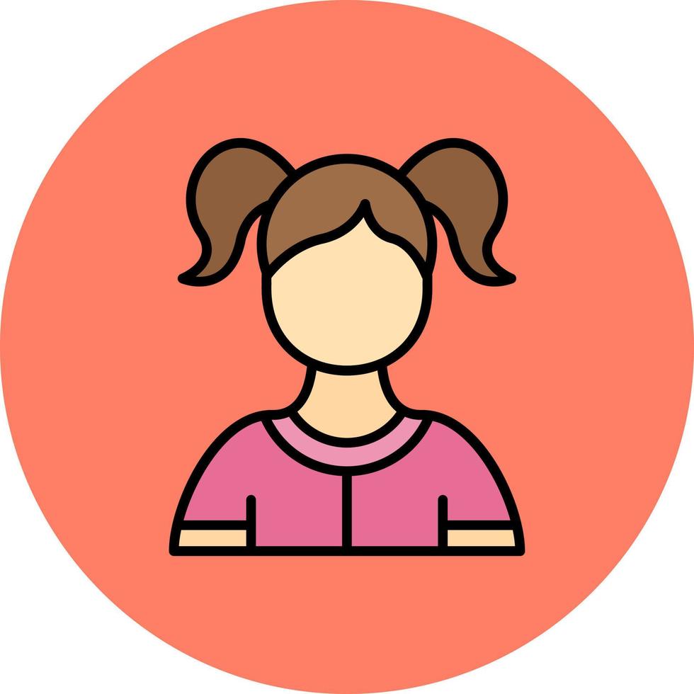 diseño de icono creativo de niña vector