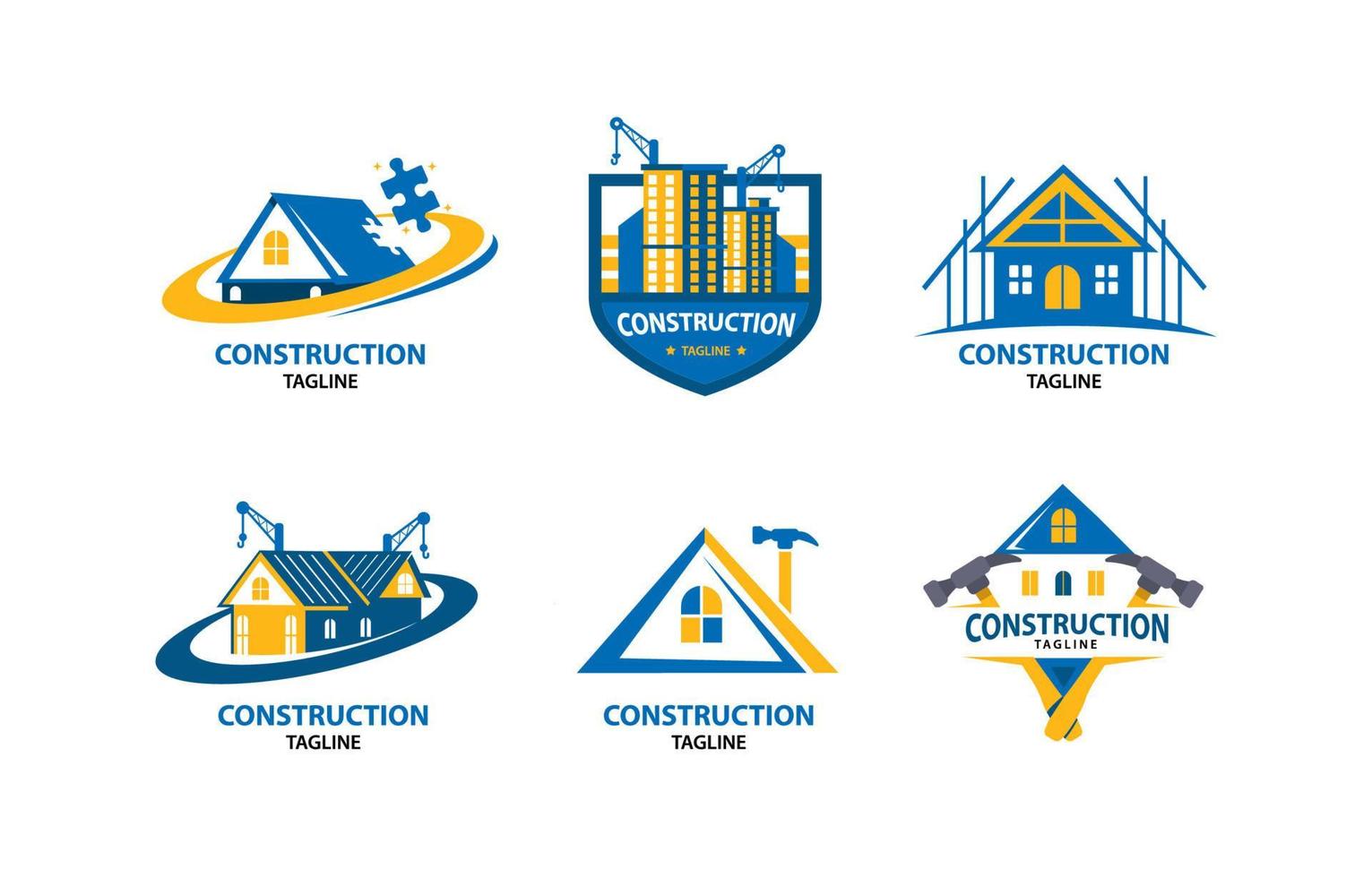 Simple Building Construction Company Logo 16014037 Vector Art at ...