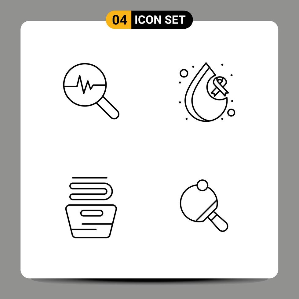 Pack of 4 Modern Filledline Flat Colors Signs and Symbols for Web Print Media such as graphic clothes search chart day washing Editable Vector Design Elements