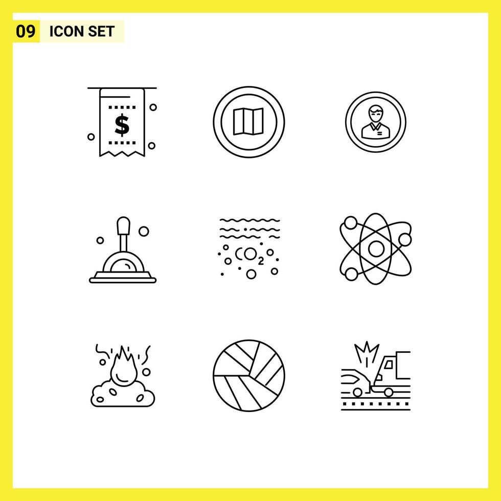 Modern Set of 9 Outlines and symbols such as search profile mapquest person human Editable Vector Design Elements
