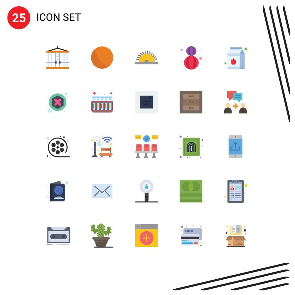 Universal Icon Symbols Group of 25 Modern Flat Colors of pack apple saw woman happy Editable Vector Design Elements