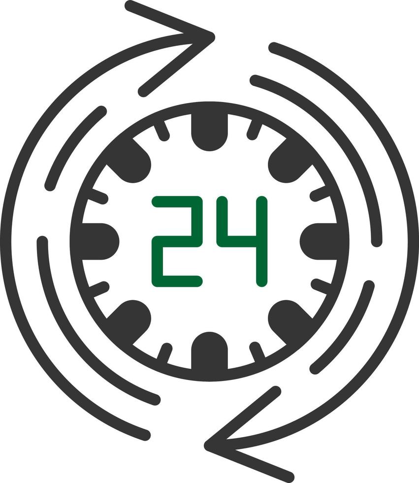 Diseño de icono creativo las 24 horas. vector