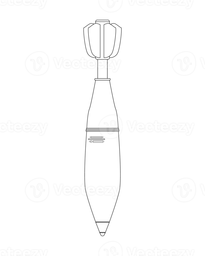 Portable Air Bomb Coloring Book. Drone Rocket and Military Missile. Army Weapon. PNG Illustration.