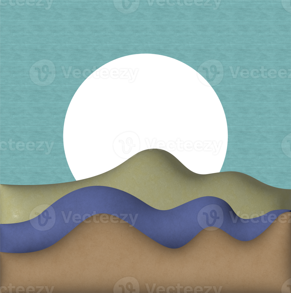 puesta de sol con ilustración 3d de círculo vacío png