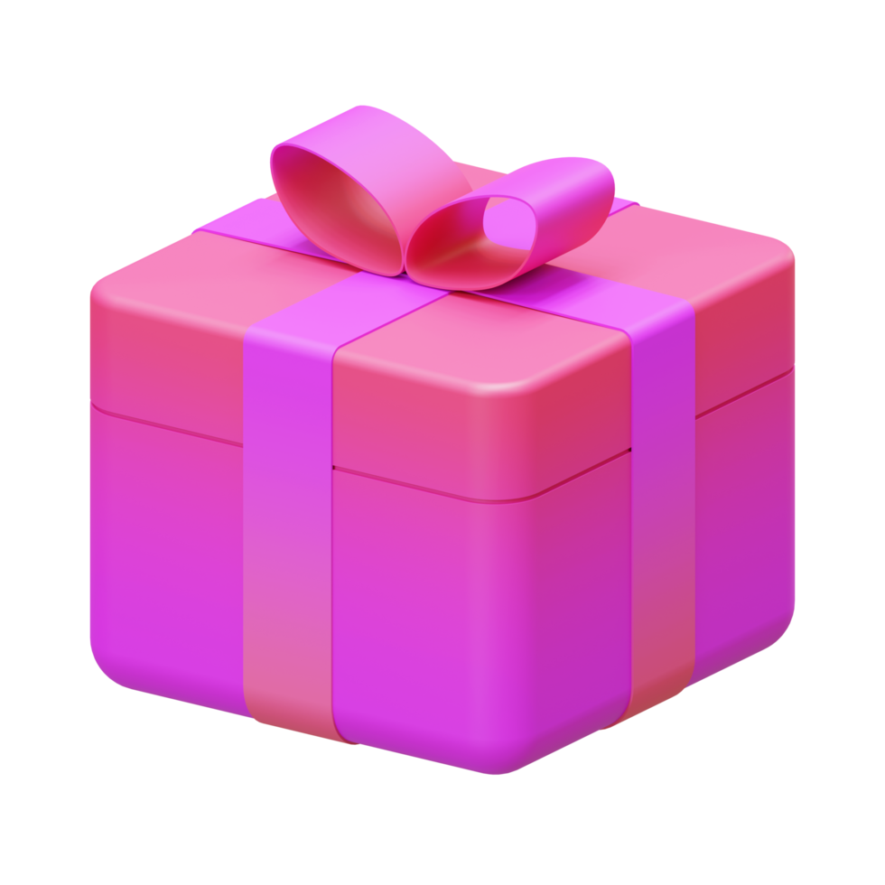 Valentine Gift Box Isometric 3D Render Element png