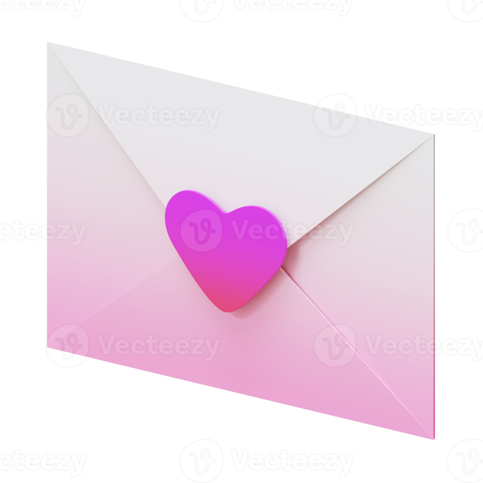 San Valentino amore lettera isometrico 3d rendere elemento png