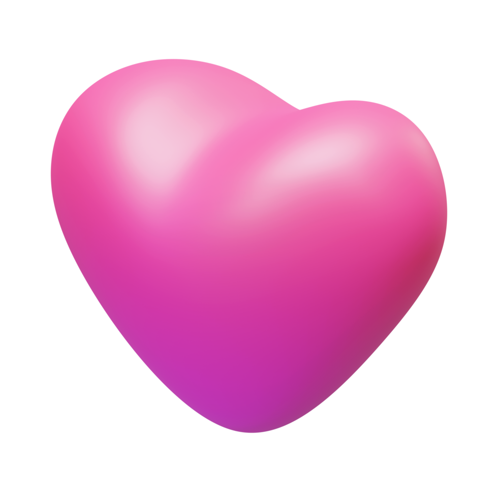 Valentine Heart Isometric 3D Render Element png
