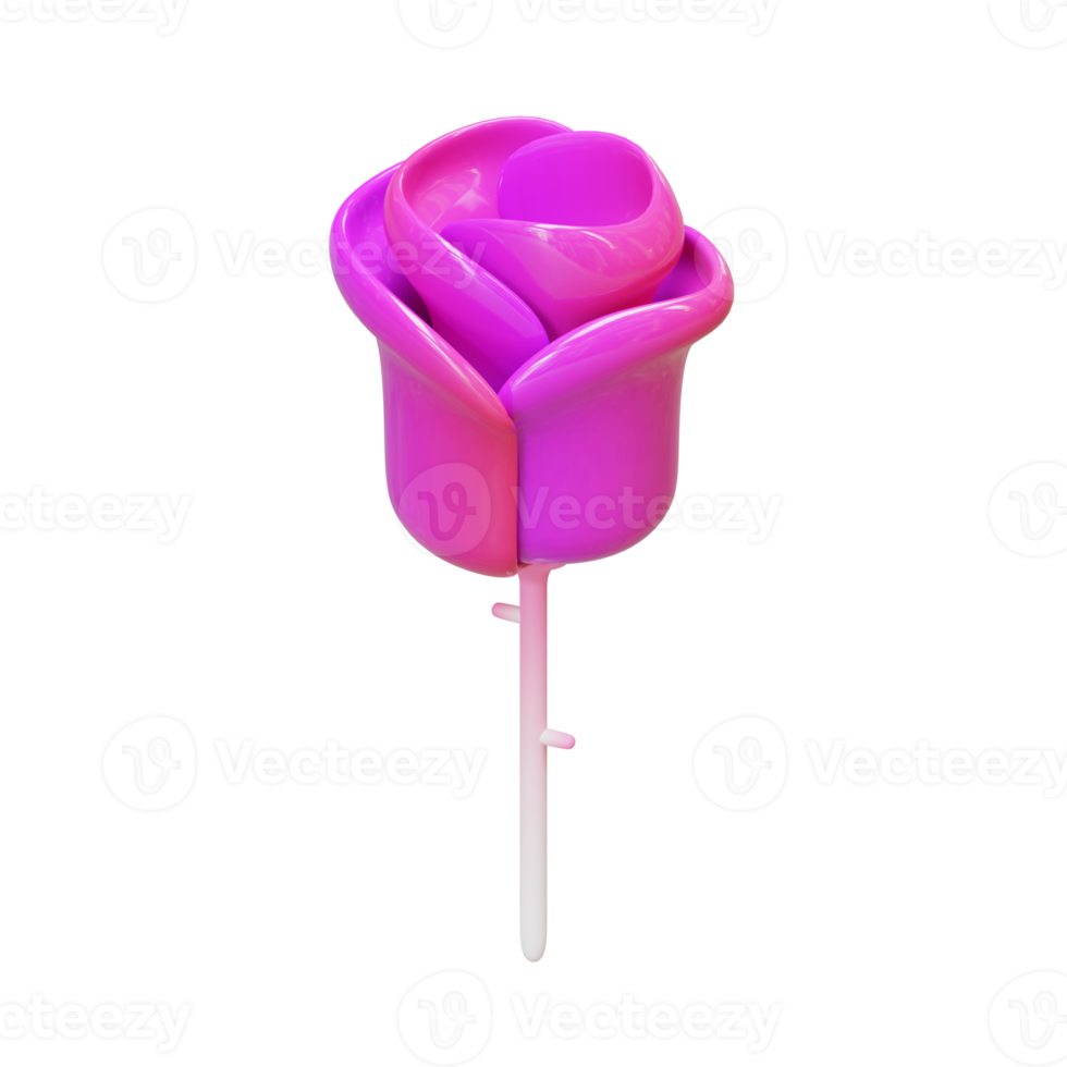 Valentine Rose 3D Render Element png