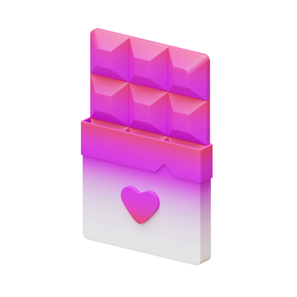 Valentijn chocola isometrische 3d geven element png