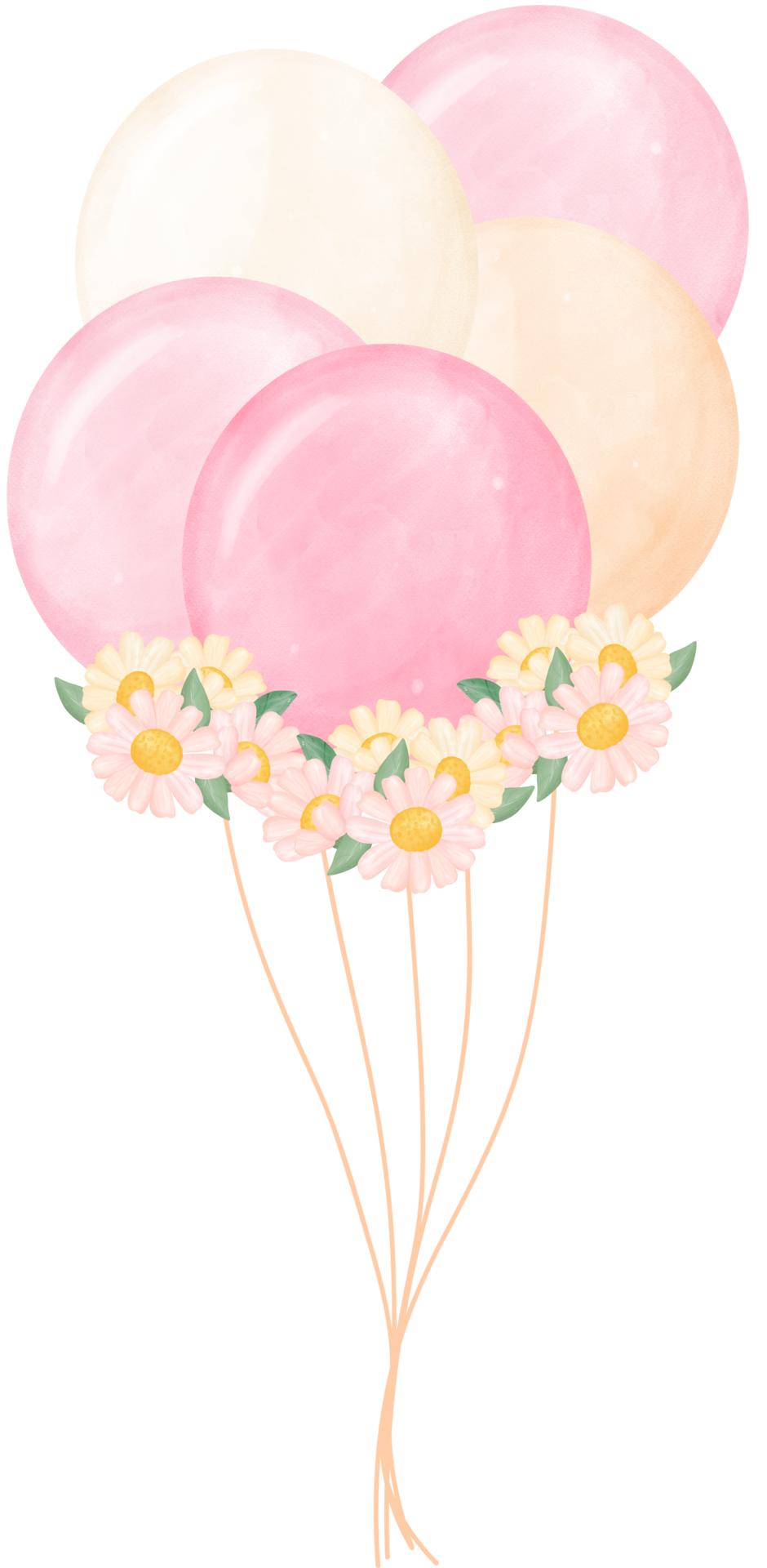 cute soft pink pastel balloons watercolour illustration 16017537 PNG