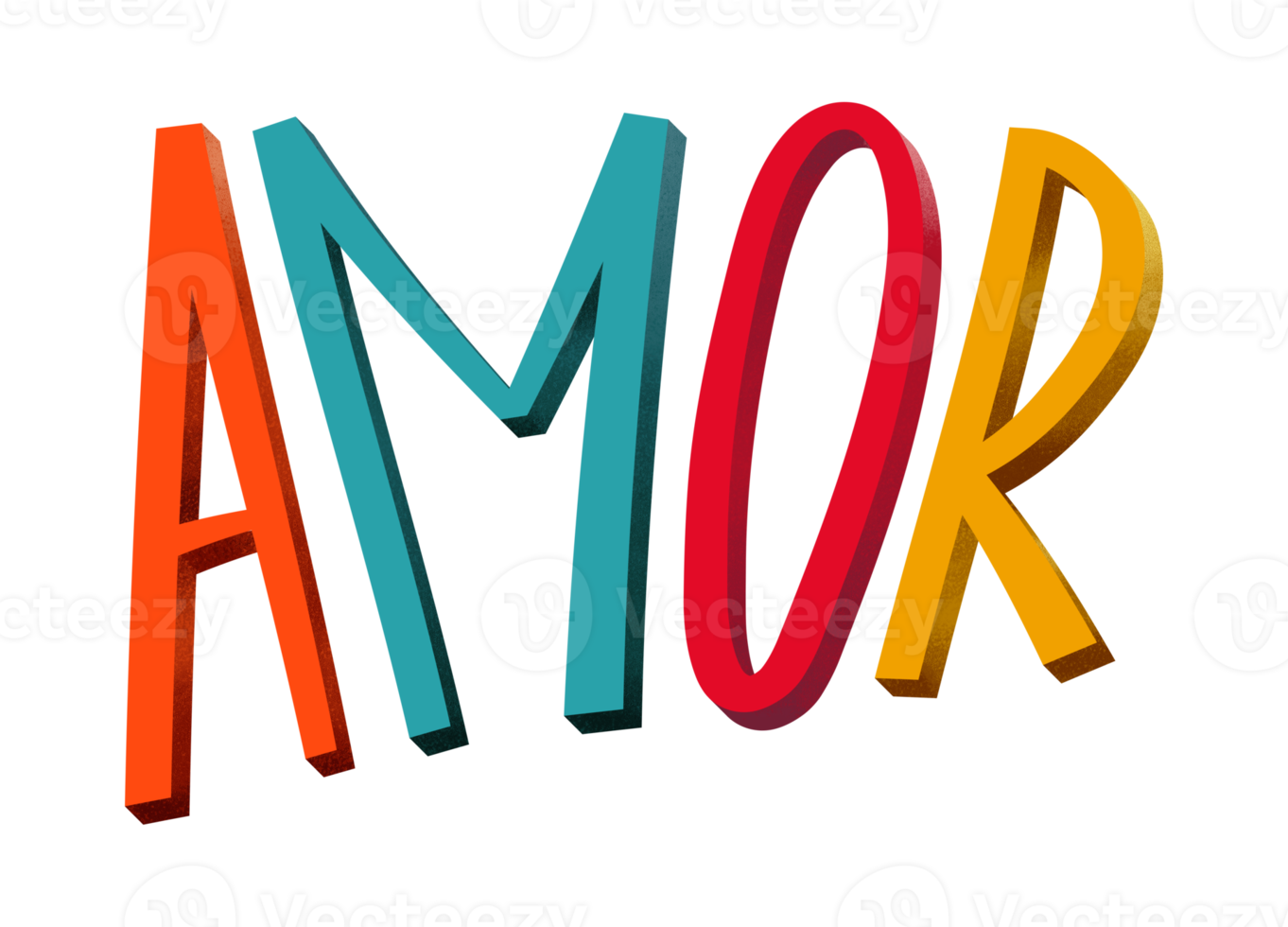 kärlek ord illustration i brasiliansk portugisiska. 3d stil med skugga och lampor. översättning - kärlek png