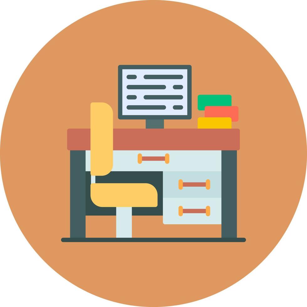 Office Desk Creative Icon Design vector