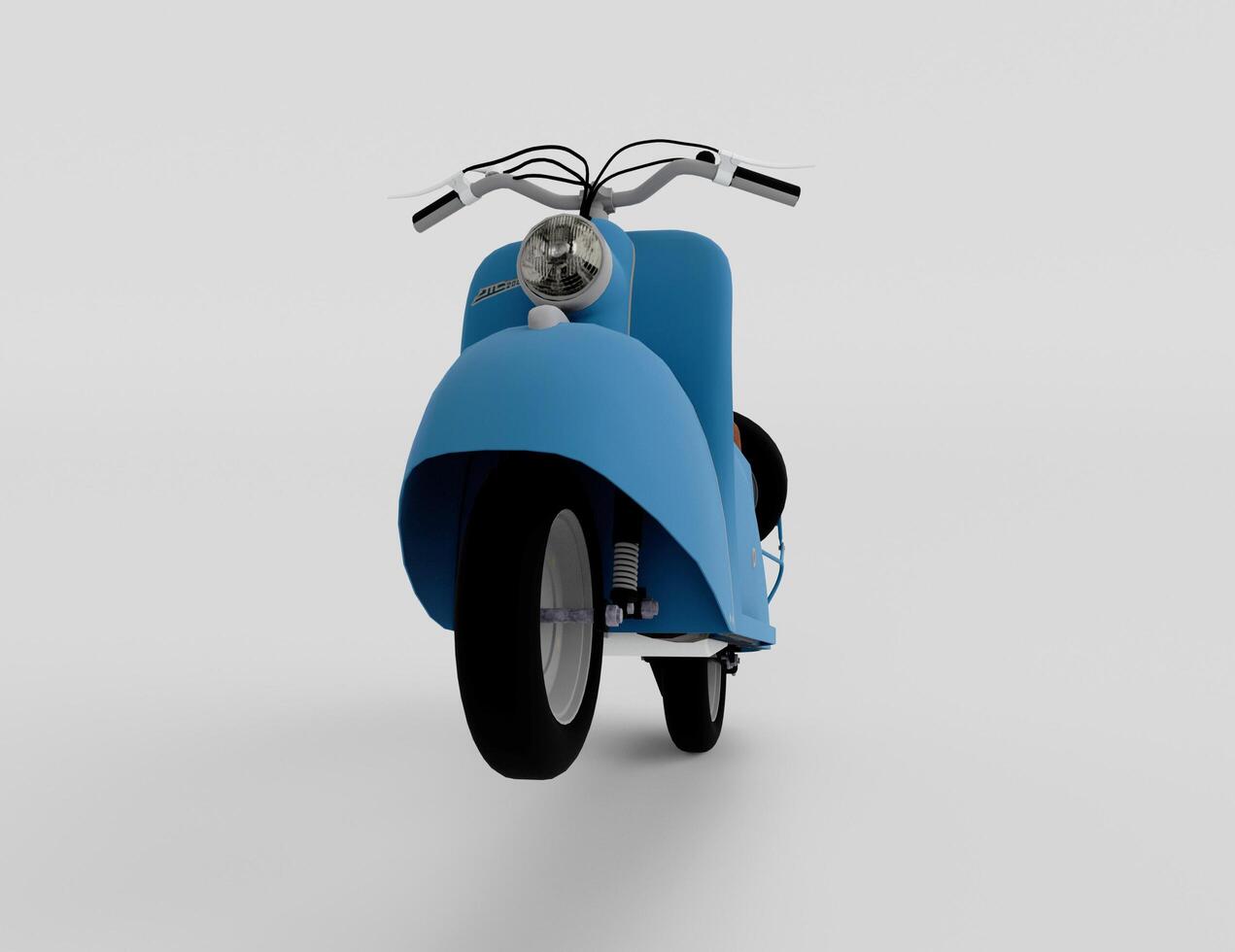 3d illustration Vintage Soviet scooter Tula on white background. photo